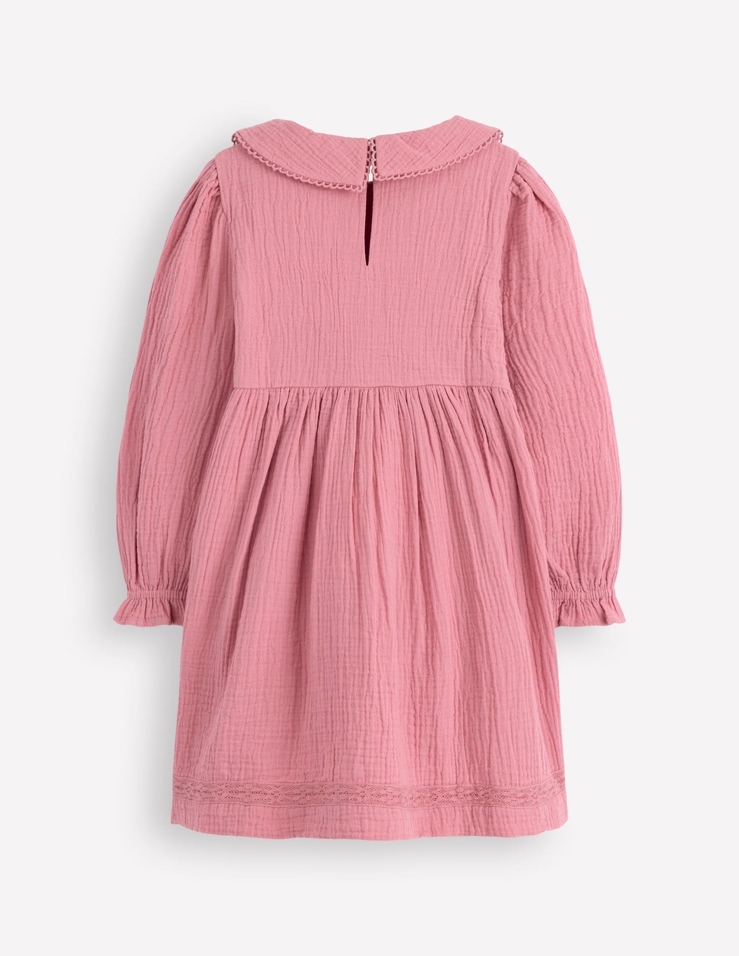 Doppeltuch-Kleid mit Kragen-Rosa Heide