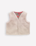 Lockere Teddyfellweste-Beige