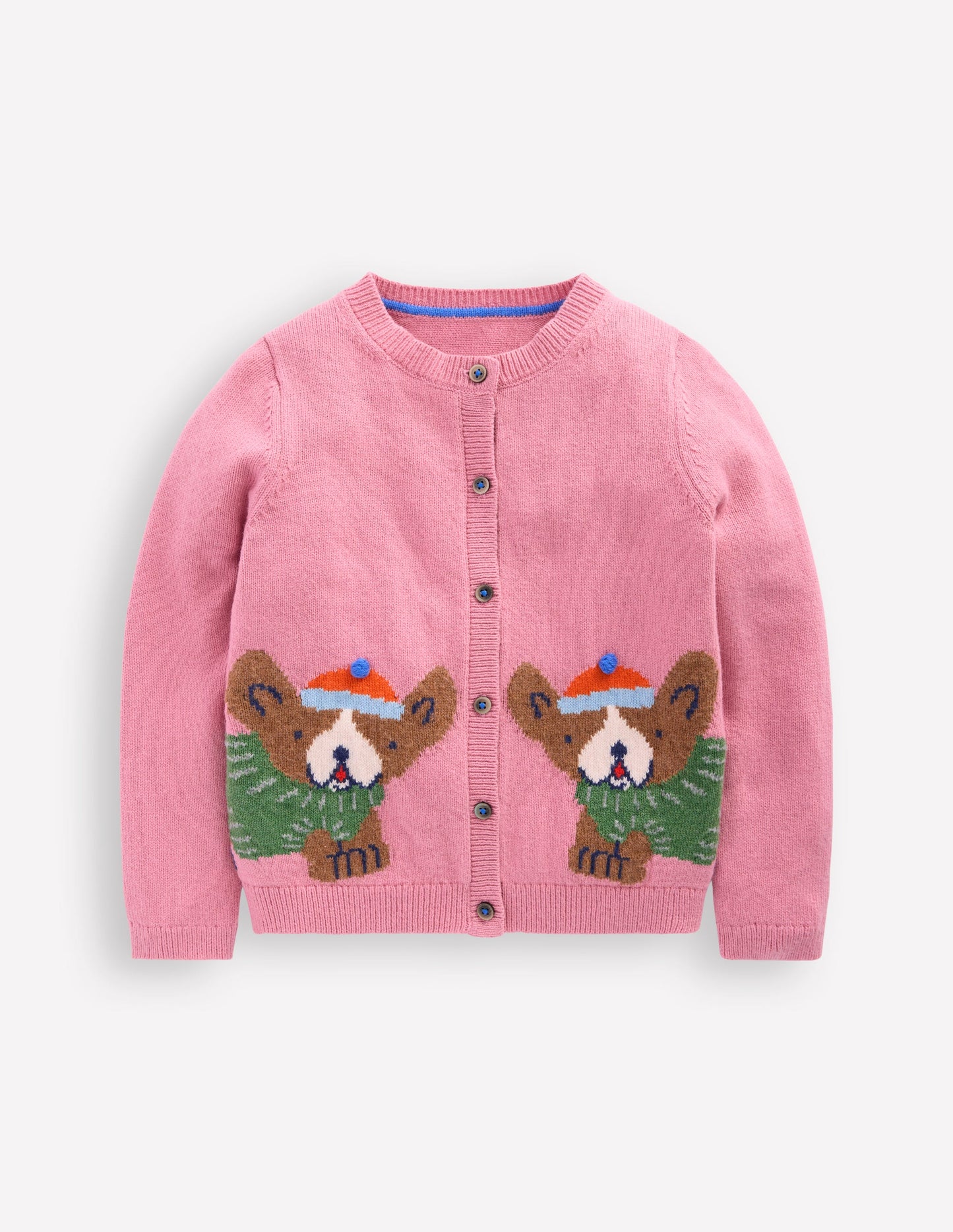 Strickjacke mit lustigem Motiv-Rosa Schleier Französische Bulldoggen