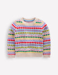Eleanor Fair-Isle-Pullover-Haferbeige Meliert Fair-Isle