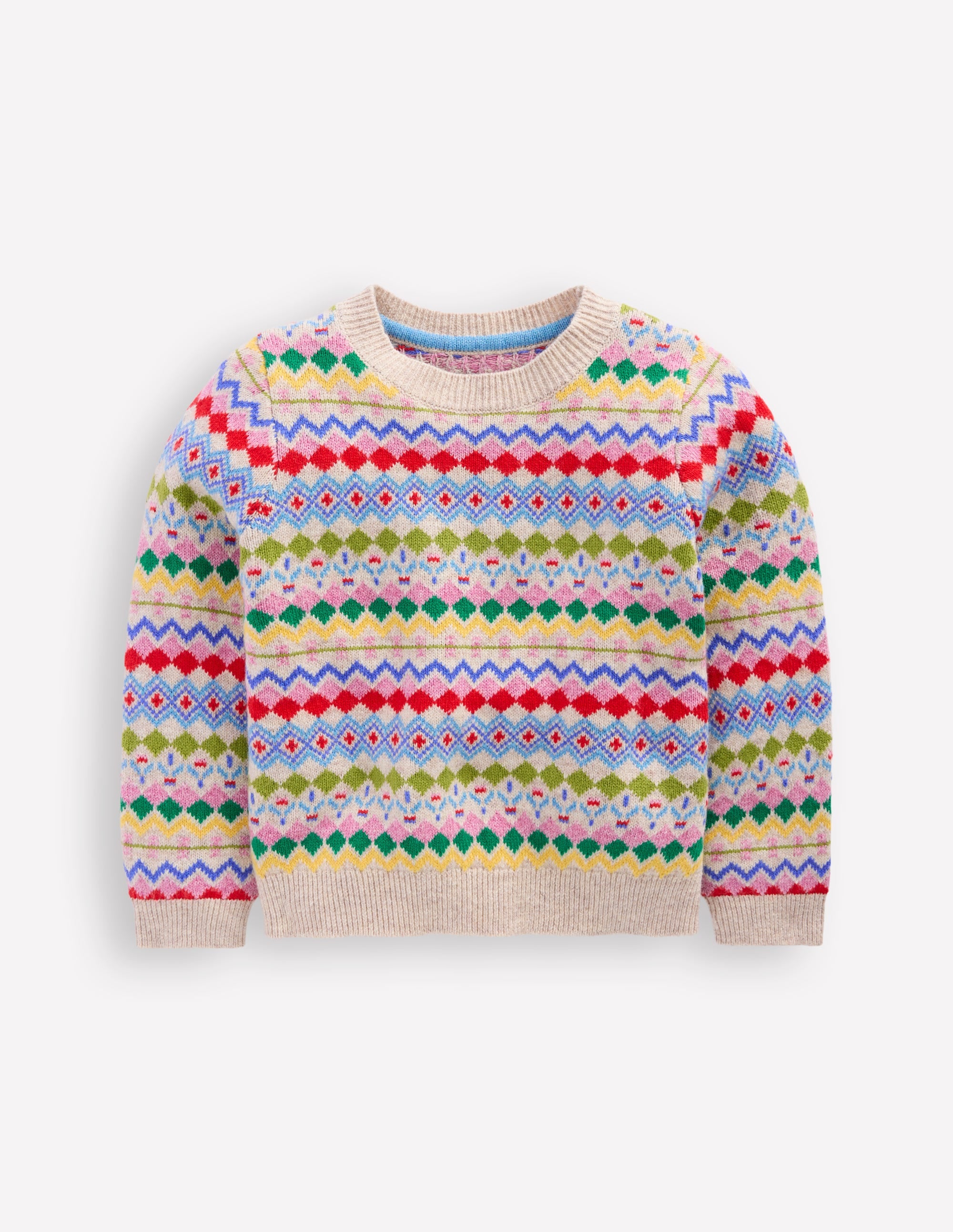 Eleanor Fair-Isle-Pullover-Haferbeige Meliert Fair-Isle - Image 1