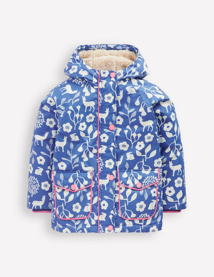 Anorak mit Sherpa-Futter-Blauhäher Wald