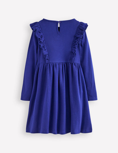 Kleid mit besticktem Oberteil-Saphirblau-2