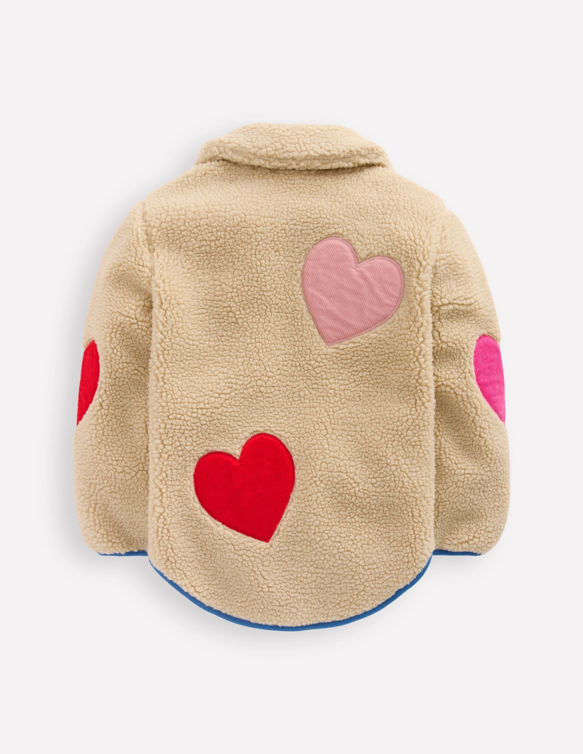 Teddyfelljacke mit Kragen und Reißverschluss-Herzapplikationen - Image 2