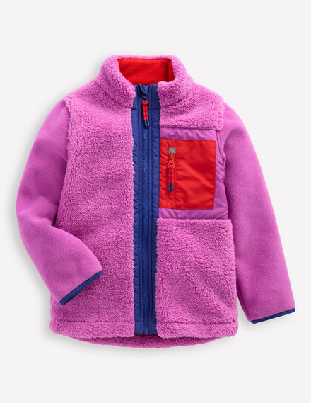Polaire coupe-vent cosy-Violet digital pourpre