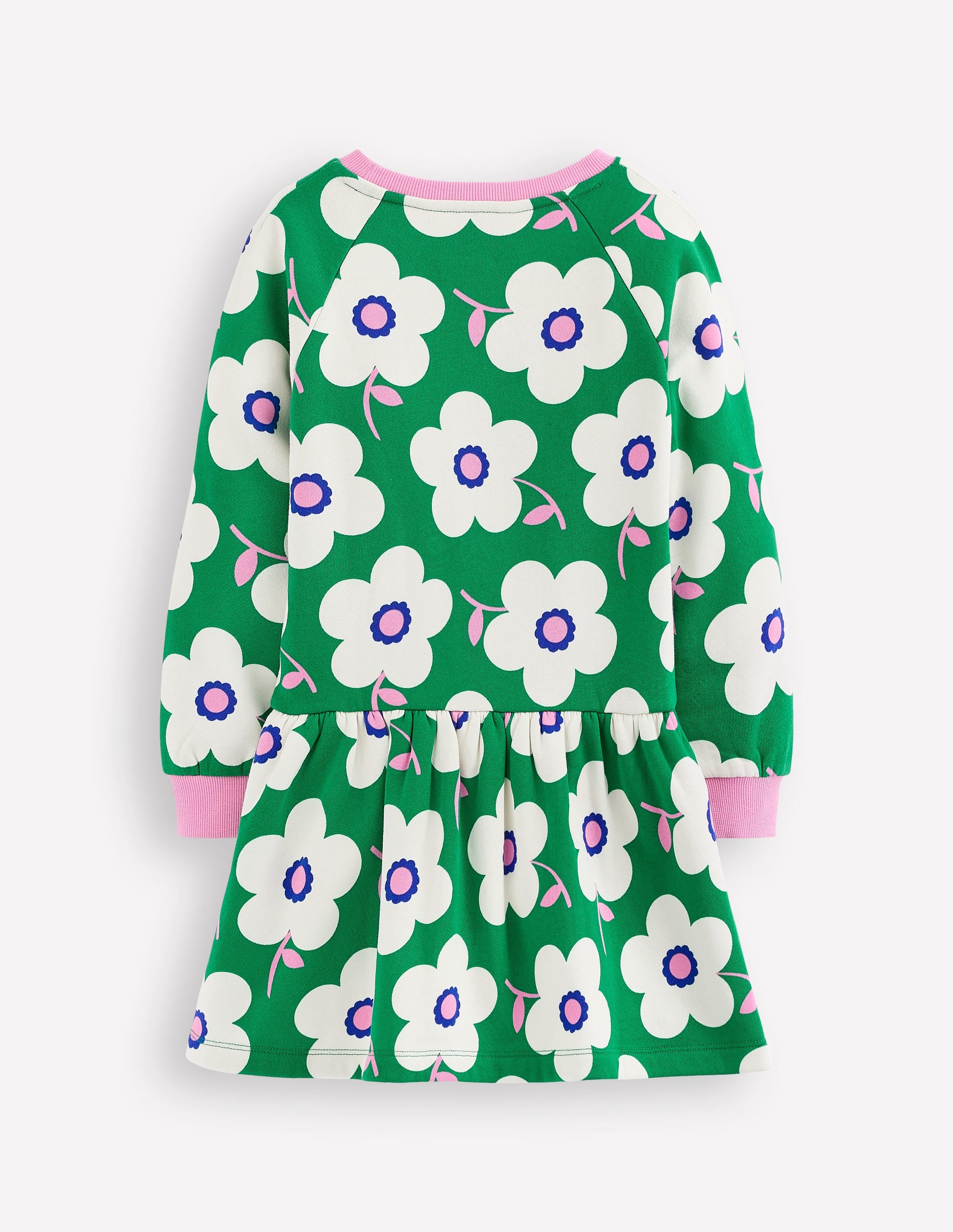 Kuscheliges Sweatshirt-Kleid-Sattes Smaragdgrün Riesengänseblümchen - Image 2