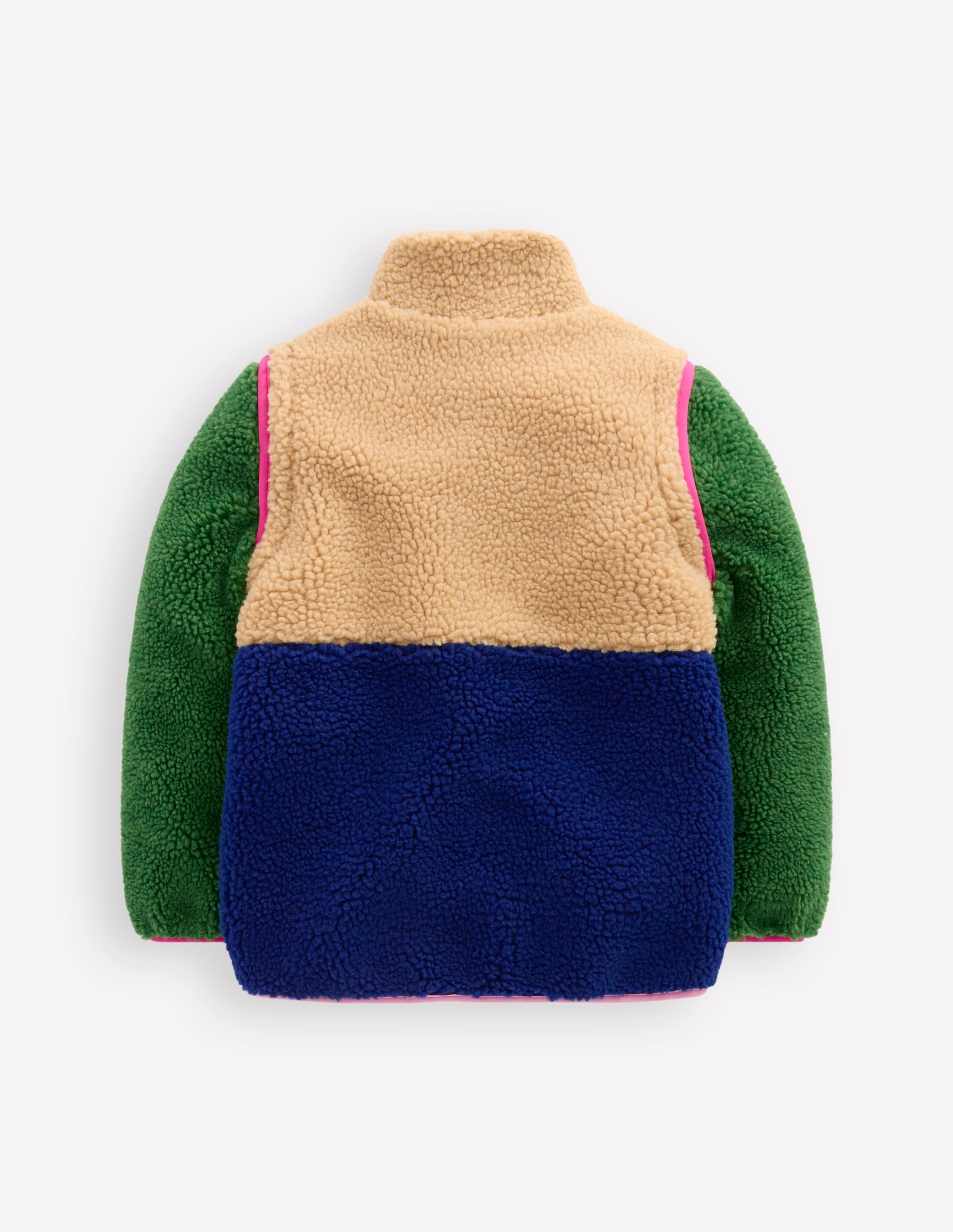 2-in-1-Teddyfell-Jacke-Blockfarben, Bunt - Image 2
