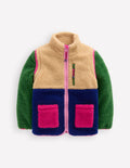 2-in-1 Borg Jacket-Colourblock Multi