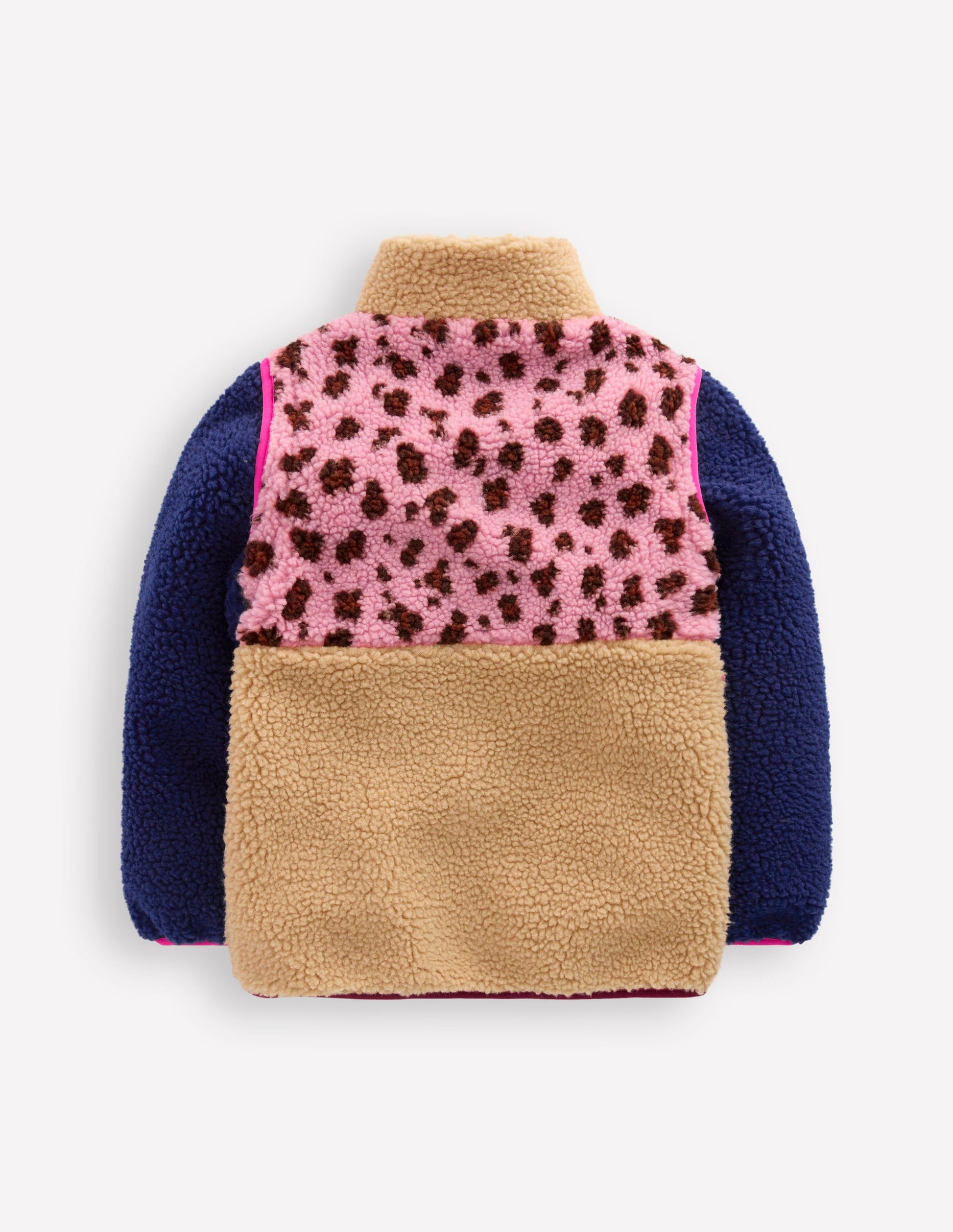 2-in-1-Teddyfell-Jacke-Pink Leopardenmuster-2
