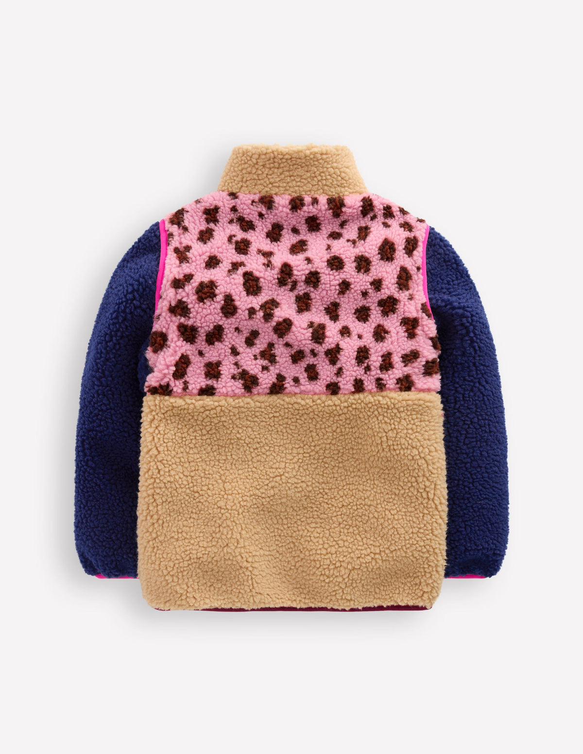 2-in-1-Teddyfell-Jacke-Pink Leopardenmuster - Image 2