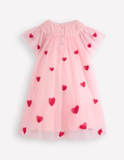 Gestuftes Tüllkleid-Kreiderosa Herzen-3