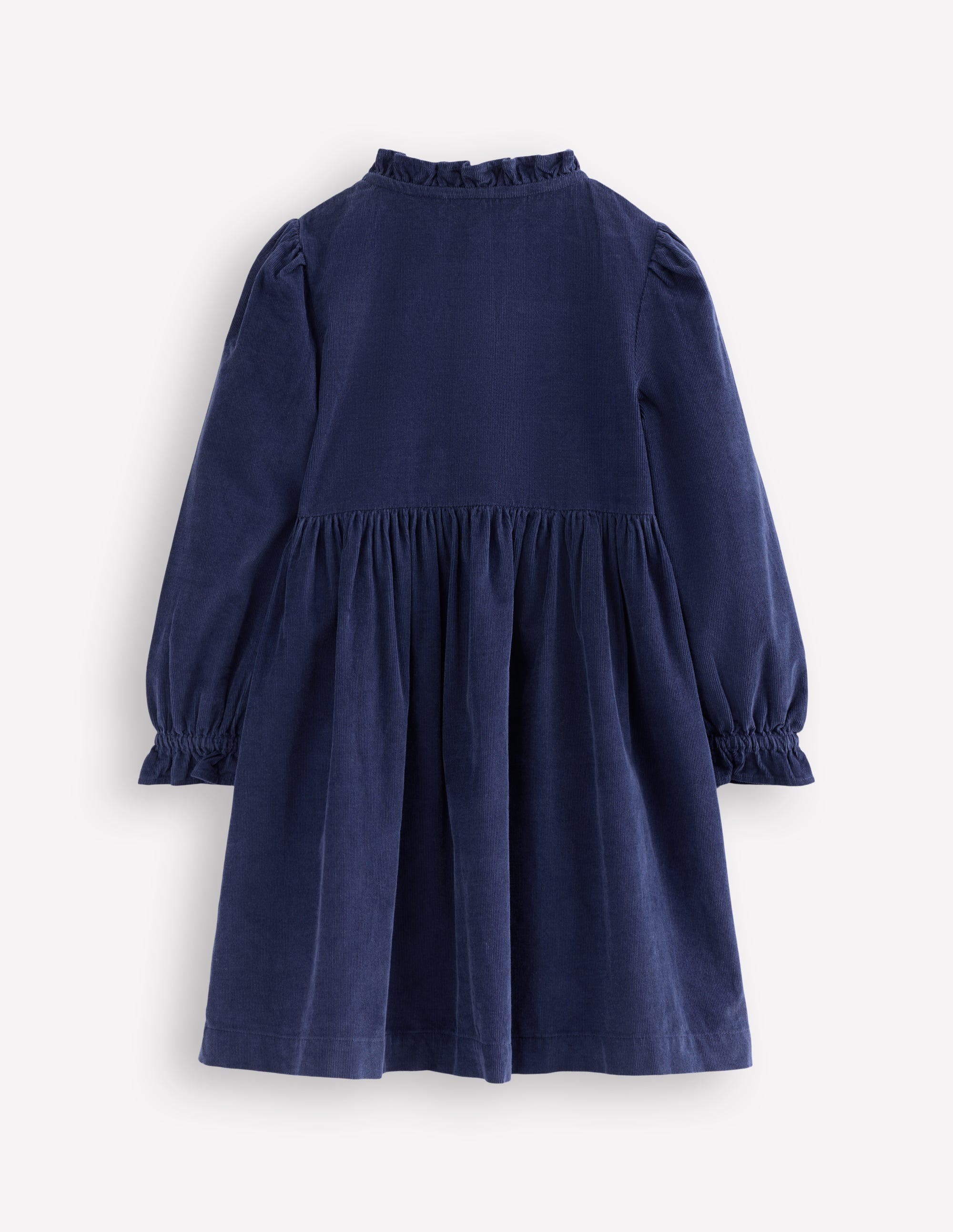 Robe smockée à manches longues Suki en velours côtelé-Bleu marine universitaire - Image 2