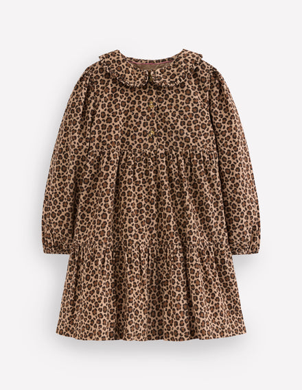 Robe tissée à col Minna-Cœurs folk rouge rockabilly
