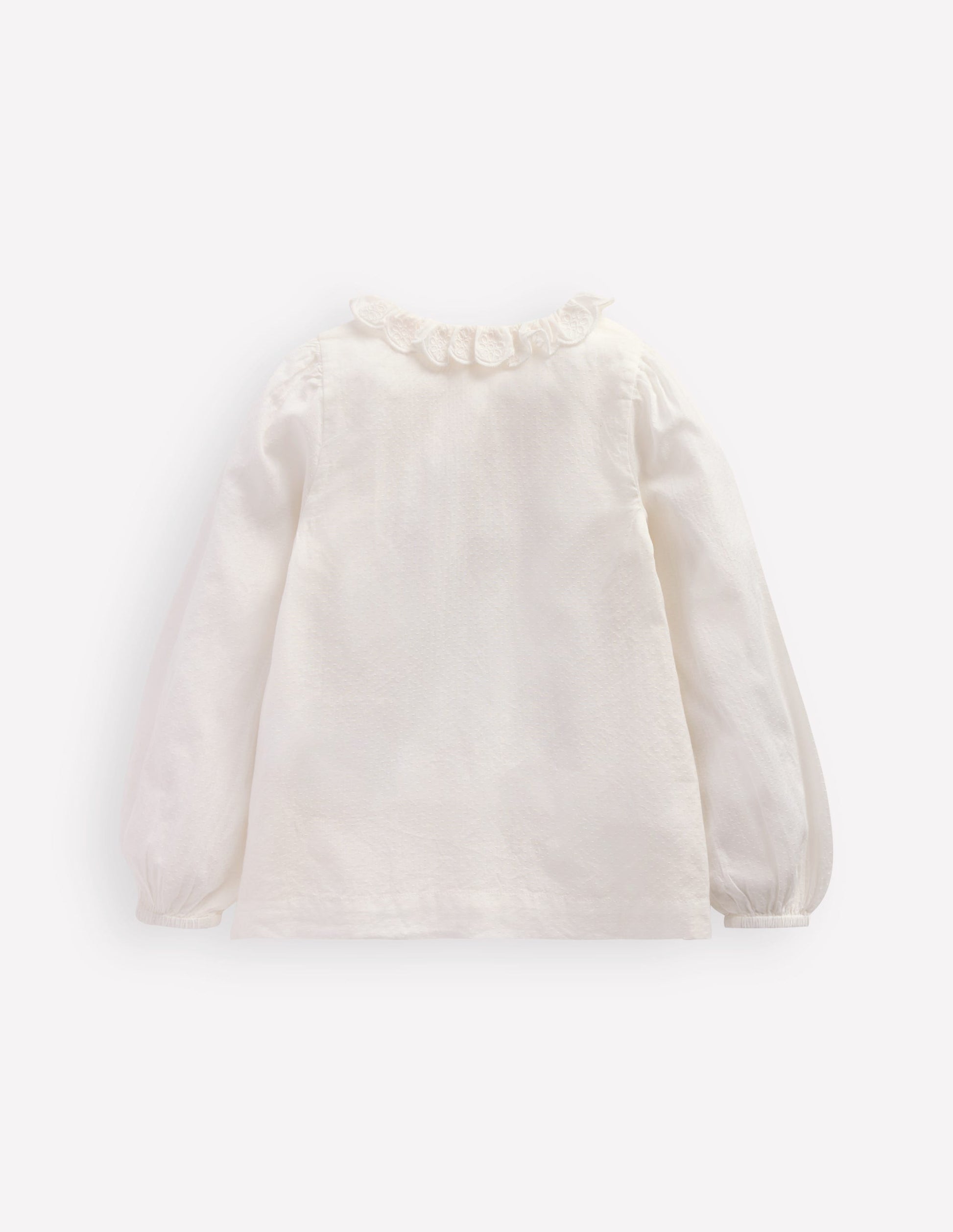 Gesmoktes Hemd mit Muschelsaum am Kragen-Sanftes Naturweiß-2