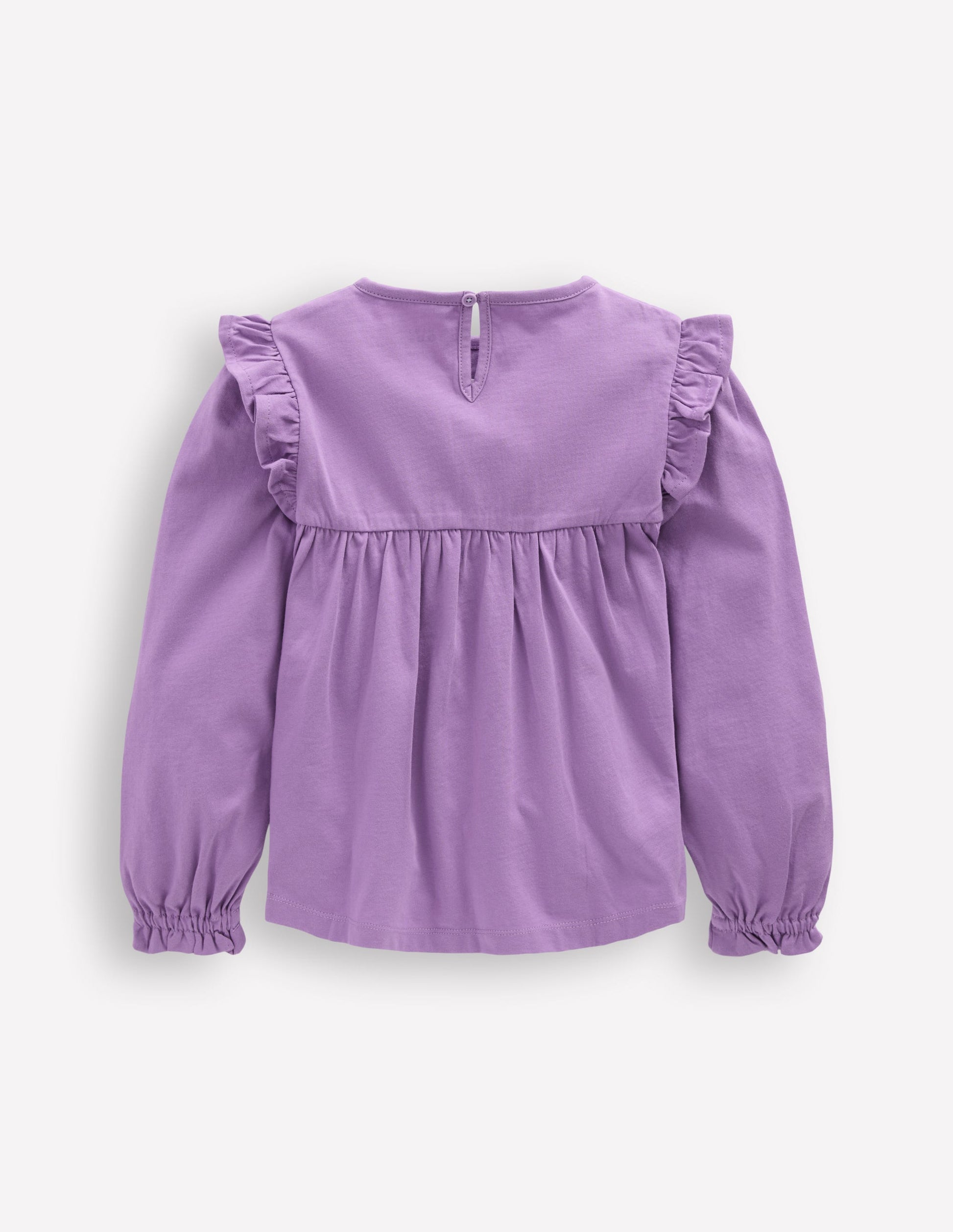 Jerseyoberteil mit bestickter Passe-Asternlila Stickerei-2
