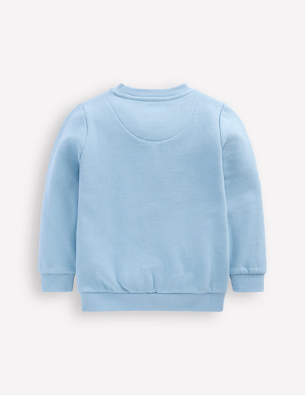 Sweatshirt mit Applikation-Gletscherblau Katze