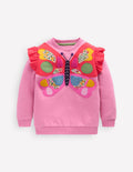 Sweatshirt mit Applikation-Formica-Rosa Schmetterling