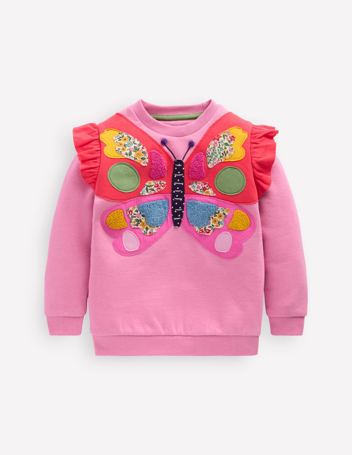 Sweat à appliqué-Papillon rose formica