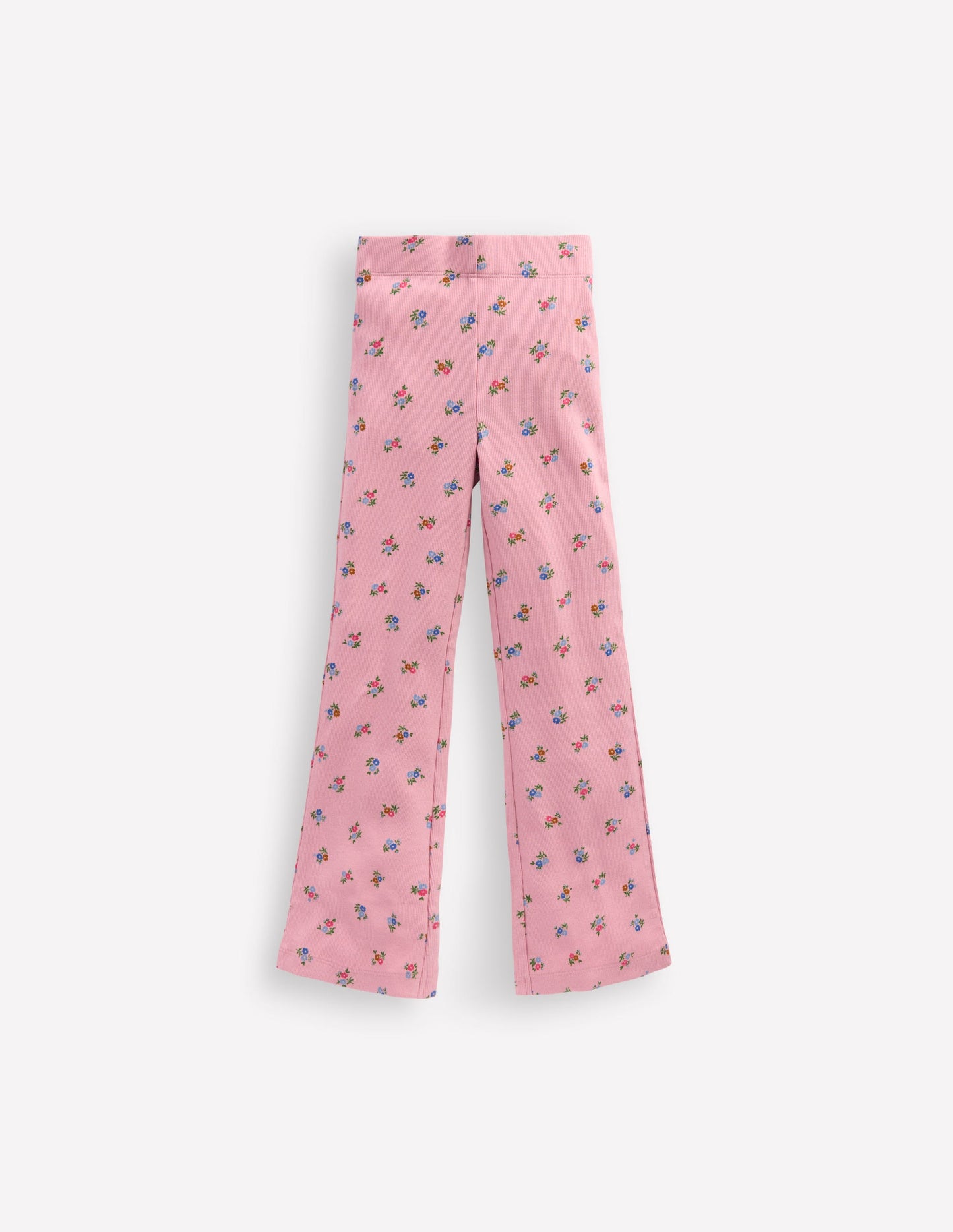 Ribbed Flare Leggings-Vintage Pink Spaced Ditsy