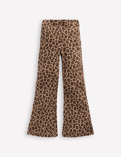Gerippte Leggings mit Schlag-Mohair, Leopardenmuster-1