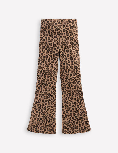 Gerippte Leggings mit Schlag-Mohair, Leopardenmuster-2