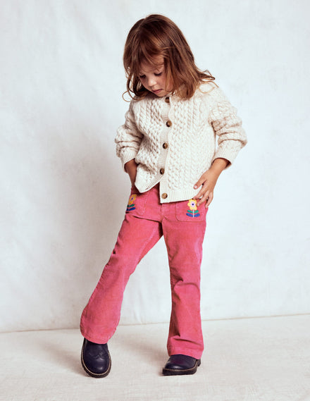 Pantalon évasé-Animals/Stripe
