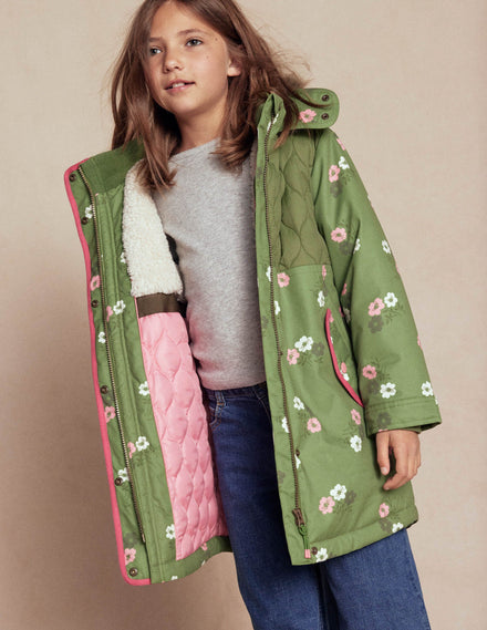 Parka matelassée Joni-Vert Floral