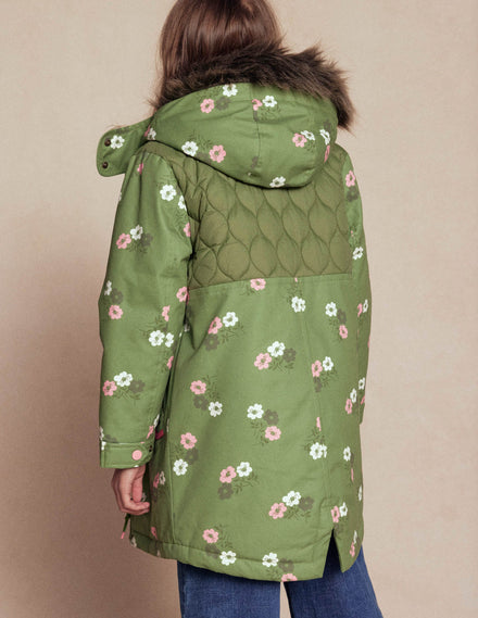 Parka matelassée Joni-Vert Floral