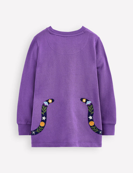 Applique Tunic-Purple Topaz Cats