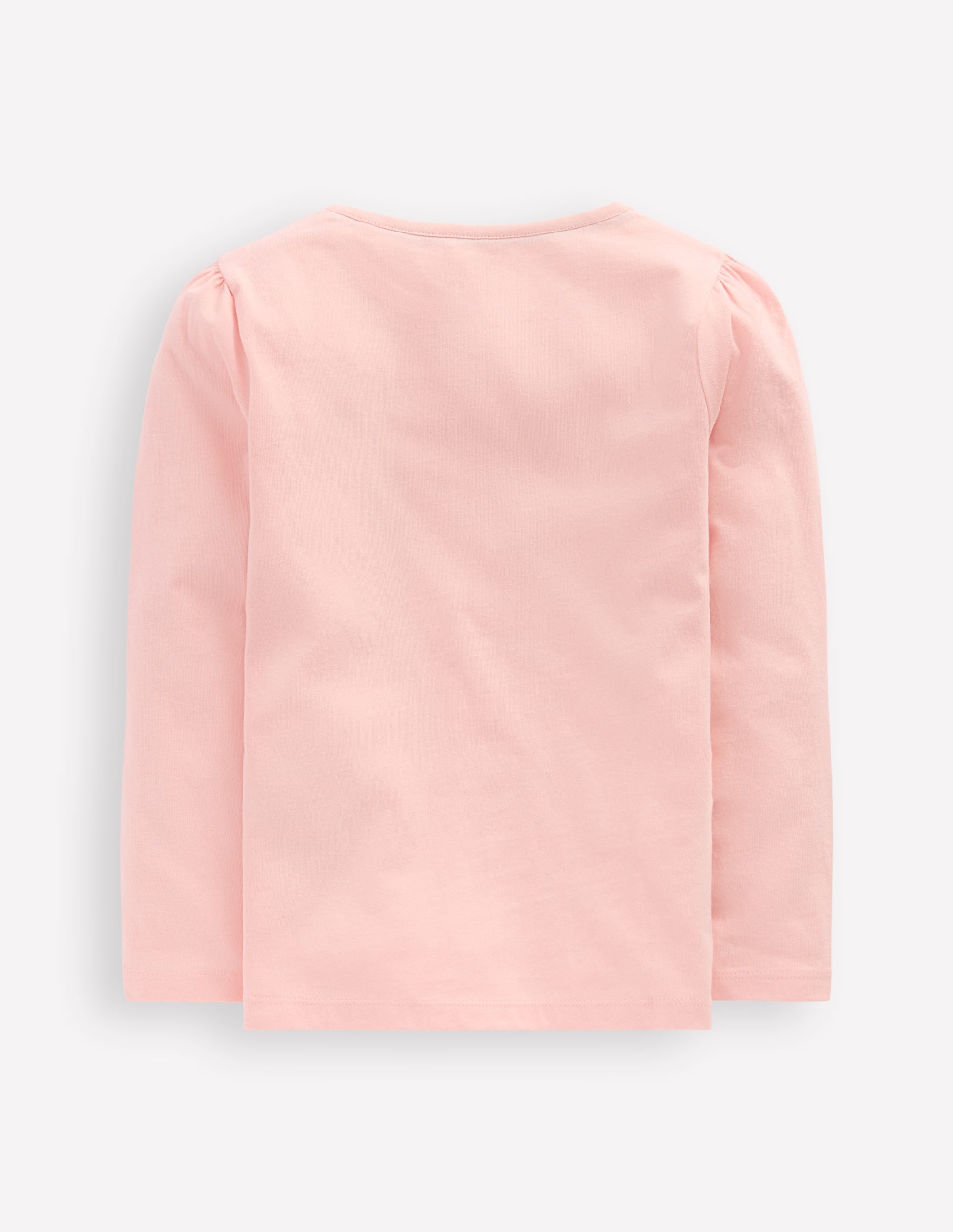 Langarmshirt mit Puffärmeln und Applikation-Kreiderosa Schmetterling - Image 2