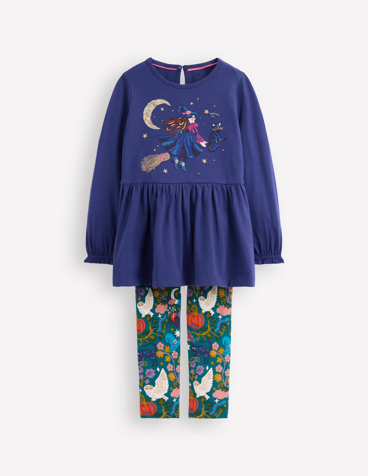 Ensemble avec tunique à appliqué-Bleu tribord