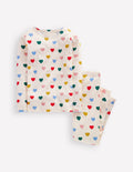 Pyjama long douillet-Petits cœurs lait de coco
