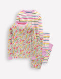 2 pyjamas douillets-Motif Flowerbed Multi Ceylan