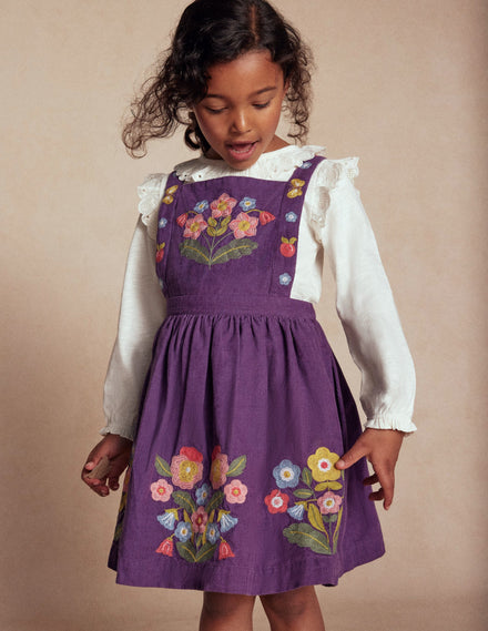 Robe chasuble brodée-Broderie violet mystique