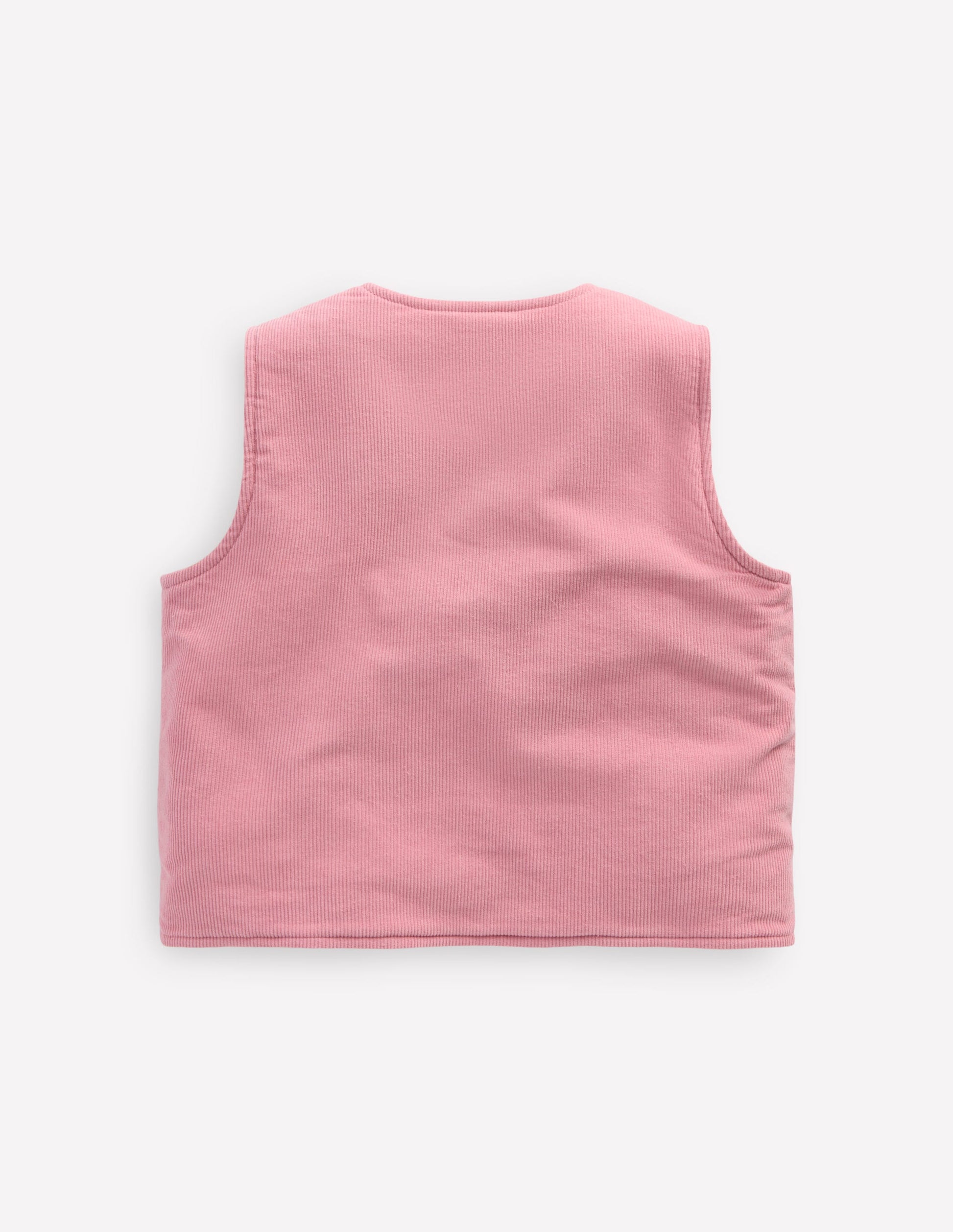 Veste sans manches en velours côtelé-Rose vintage-3