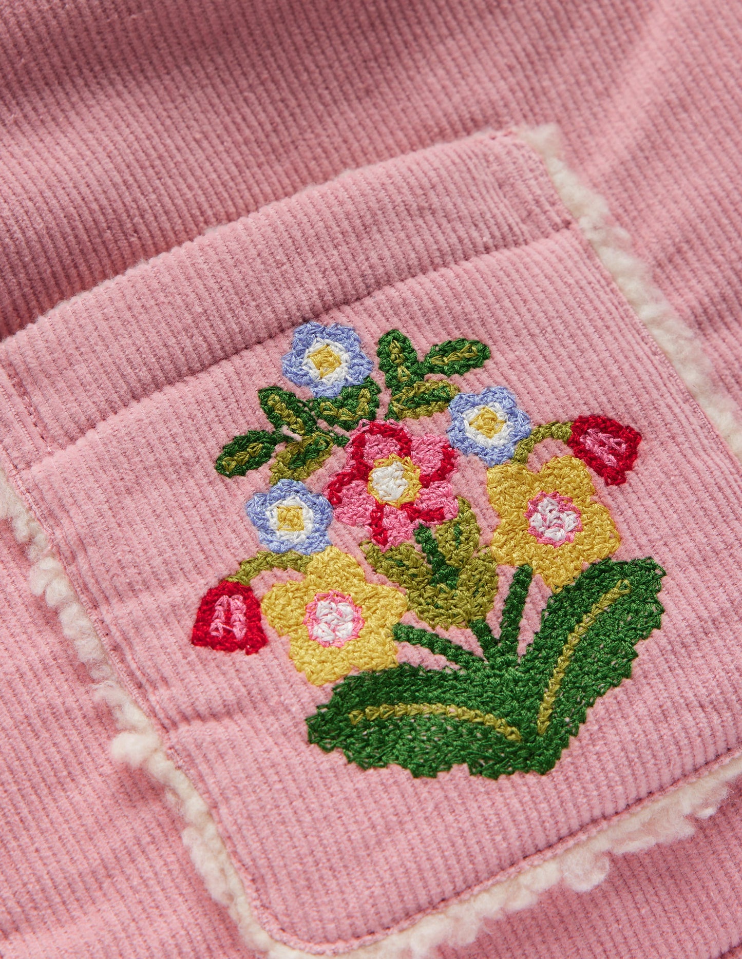 Veste sans manches en velours côtelé-Rose vintage