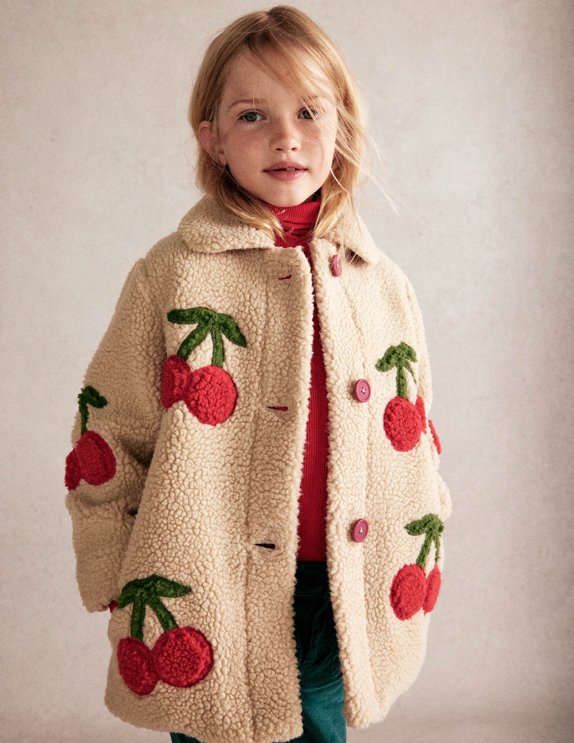 Borg Interest Jacket-Cherry Applique - Image 5