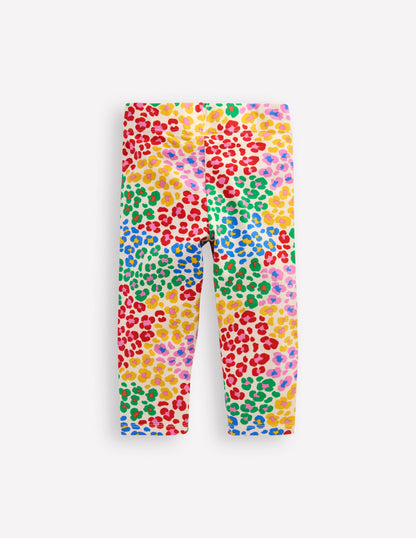 Fun Cropped Leggings-Multi Rainbow Leopard