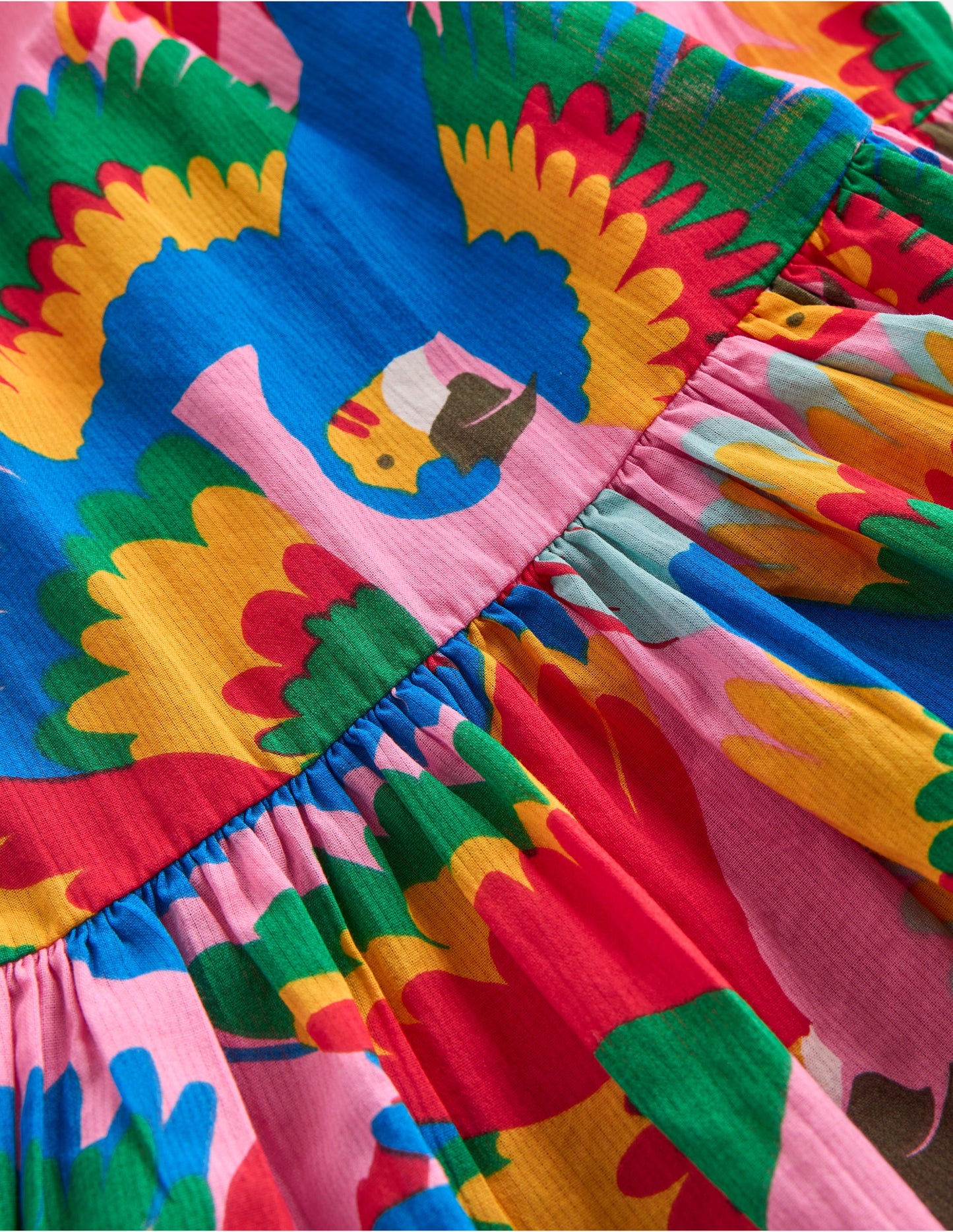 Aurelia Stufenkleid zum Herumwirbeln-Bunt Regenbogen Papagei