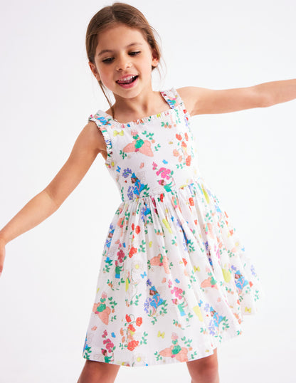 Luna Gewebtes Kleid mit Rüschenträgern-Bunt Blumenfee