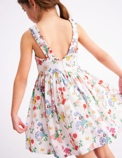 Luna Gewebtes Kleid mit Rüschenträgern-Bunt Blumenfee