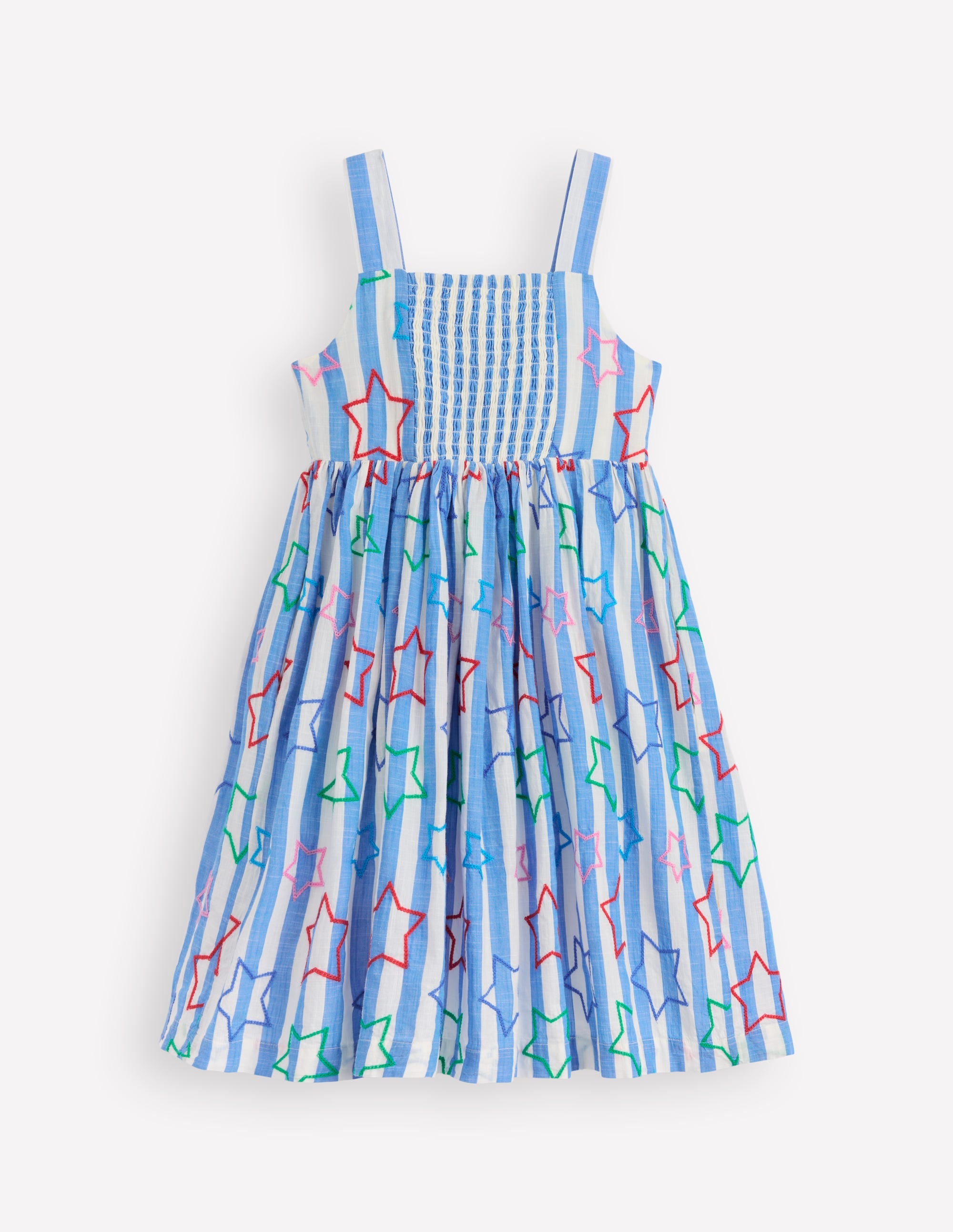 Robe Remy boutonnée-Étoiles bleu plume de paon - Image 5