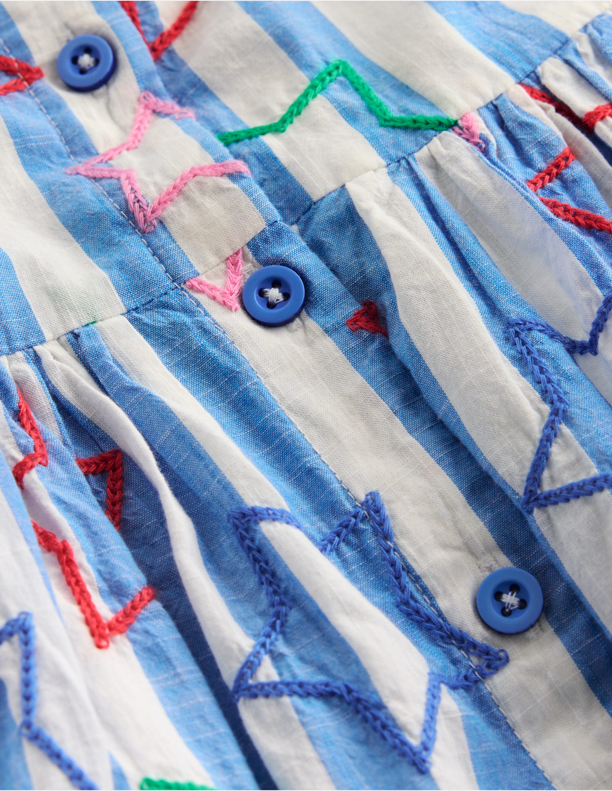 Robe Remy boutonnée-Étoiles bleu plume de paon - Image 6