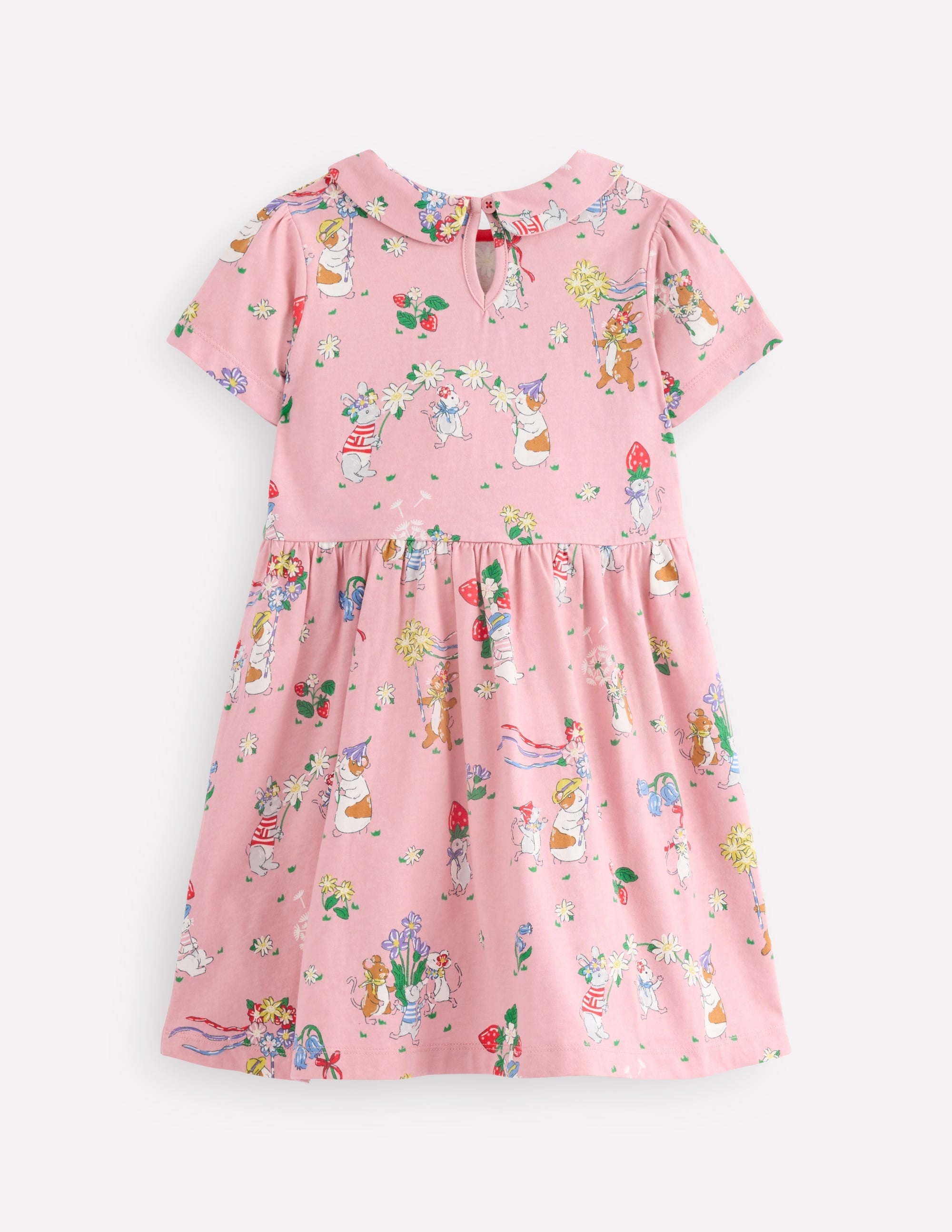 Robe col Claudine en jersey-Motif May Day rose vintage - Image 2