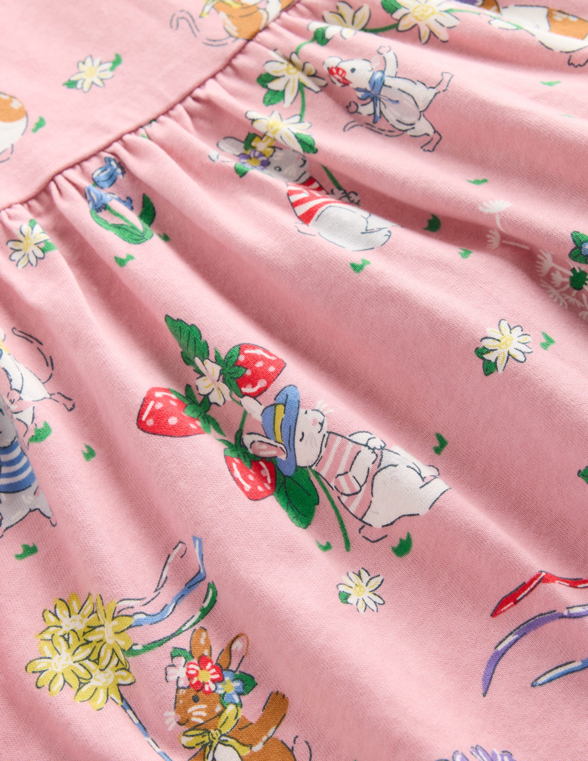 Robe col Claudine en jersey-Motif May Day rose vintage - Image 3