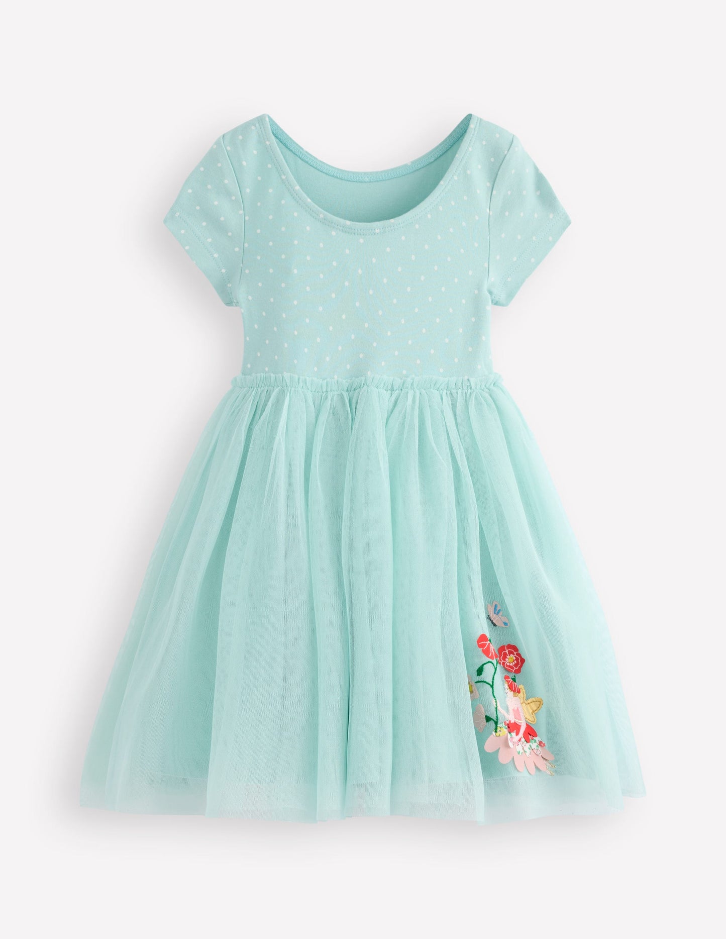 Ami Tüllkleid mit Applikationen-Minzblau Blumenelfen