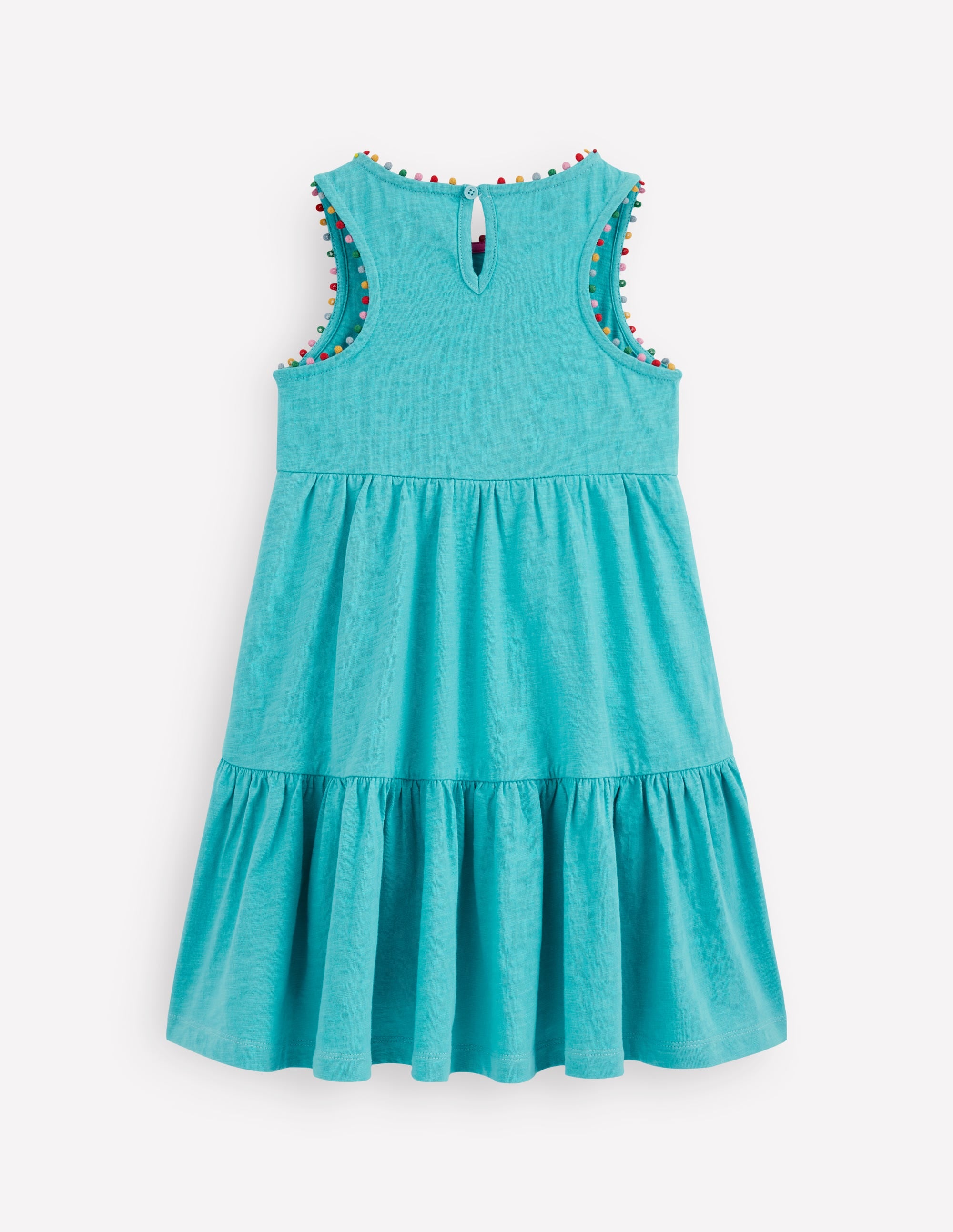 Robe en jersey Ali à pompons-Bleu Caraïbes - Image 2