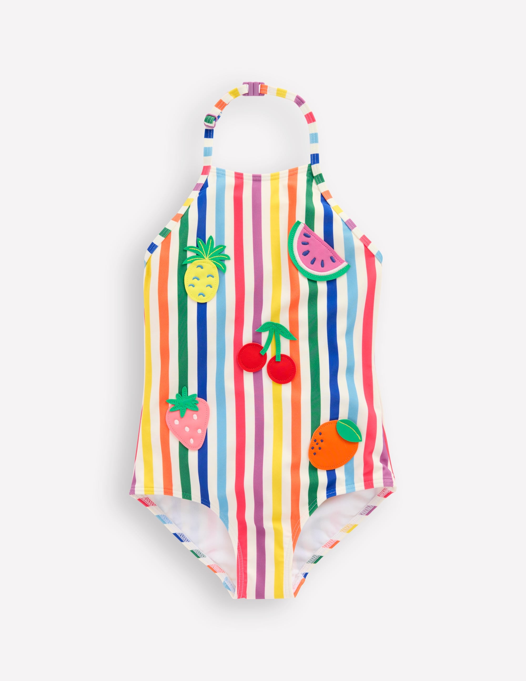 Ellery Badeanzug mit lustigem Logo-Regenbogen Streifen Obst - Image 1