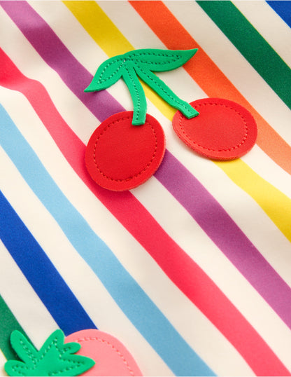 Ellery Badeanzug mit lustigem Logo-Regenbogen Streifen Obst