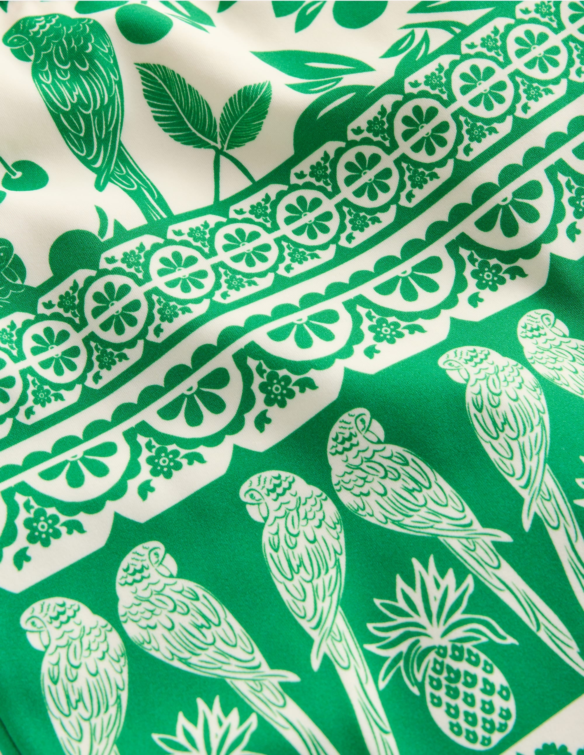 Tankini-Oberteil mit gekreuzten Rückenträgern-Smaragdgrün Papagei Palme - Image 3
